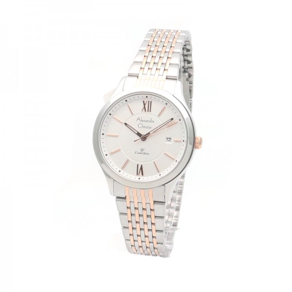 Alexandre Christie AC 8585 Silver Rosegold White Lady LDBTRSL